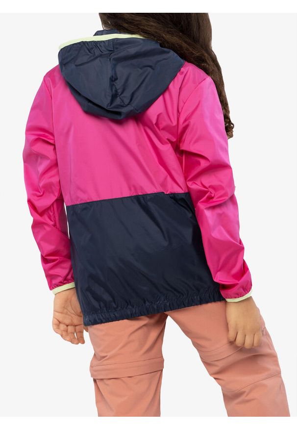 columbia - Kurtka przeciwwiatrowa dziewczęca Columbia Back Bowl Hooded Windbreaker. Kolor: różowy. Sport: turystyka piesza