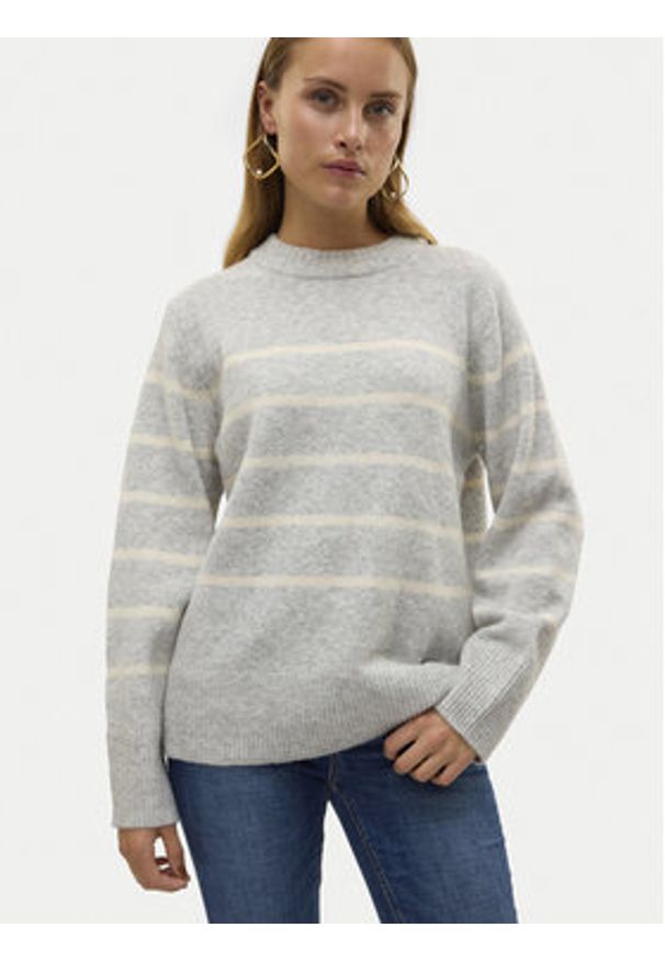 Vero Moda Sweter Flawless 10320487 Szary Loose Fit. Kolor: szary. Materiał: syntetyk