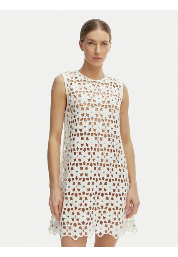 MICHAEL Michael Kors Sukienka letnia MS683CWKNE Biały Slim Fit. Kolor: biały. Materiał: syntetyk. Sezon: lato