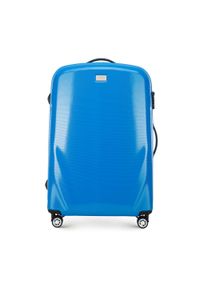 Wittchen - Duża walizka z polikarbonu jednokolorowa niebieska. Kolor: niebieski. Materiał: guma #1