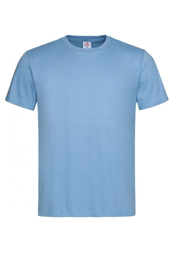 Niebieski t-shirt Stedman krótki, z krótkim rękawem, na co dzień, casualowy