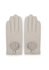 Wittchen - Damskie rękawiczki samochodowe proste białe. Kolor: biały, kremowy. Materiał: skóra. Sezon: wiosna, jesień. Styl: rockowy, klasyczny, elegancki