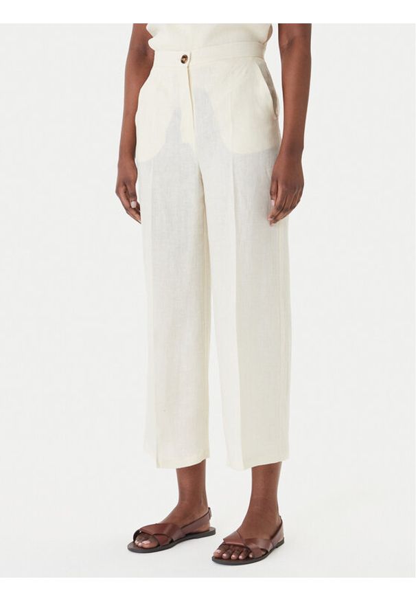 Marella Kuloty Clava 2615131182 Écru Regular Fit. Materiał: len