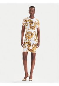 Versace Jeans Couture Sukienka codzienna 80HAO939 JS553 Biały Slim Fit. Okazja: na co dzień. Kolor: biały. Materiał: bawełna. Typ sukienki: proste. Styl: casual #4