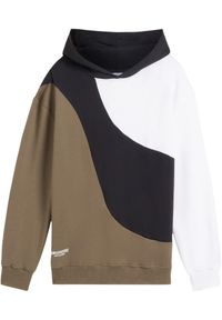 bonprix - Bluza z kapturem z czystej bawełny. Typ kołnierza: kaptur. Kolor: zielony. Materiał: bawełna, materiał #1