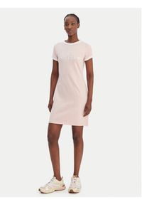 Guess Sukienka codzienna V6GK05 K2988 Różowy Regular Fit. Okazja: na co dzień. Kolor: różowy. Materiał: bawełna. Typ sukienki: proste. Styl: casual #2
