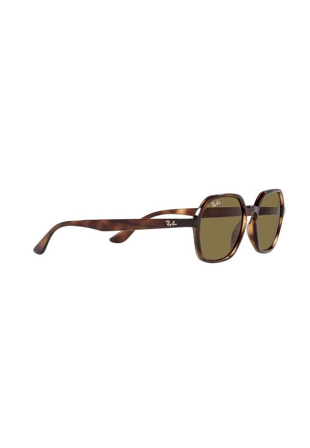 Ray-Ban - Okulary przeciwsłoneczne. Kształt: owalne. Kolor: brązowy