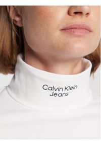 Calvin Klein Jeans Golf J20J219136 Biały Slim Fit. Typ kołnierza: golf. Kolor: biały. Materiał: bawełna #5