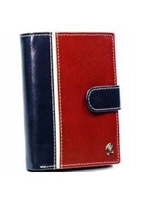ROVICKY - Portfel męski czerwono-granatowy Rovicky 331L-RBA-D NAVY-RED. Kolor: czerwony, niebieski, wielokolorowy. Materiał: skóra