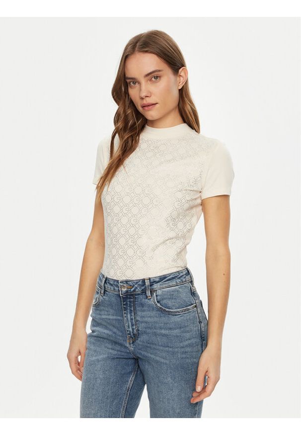 Guess T-Shirt W5RI15 J1314 Biały Regular Fit. Kolor: biały. Materiał: bawełna