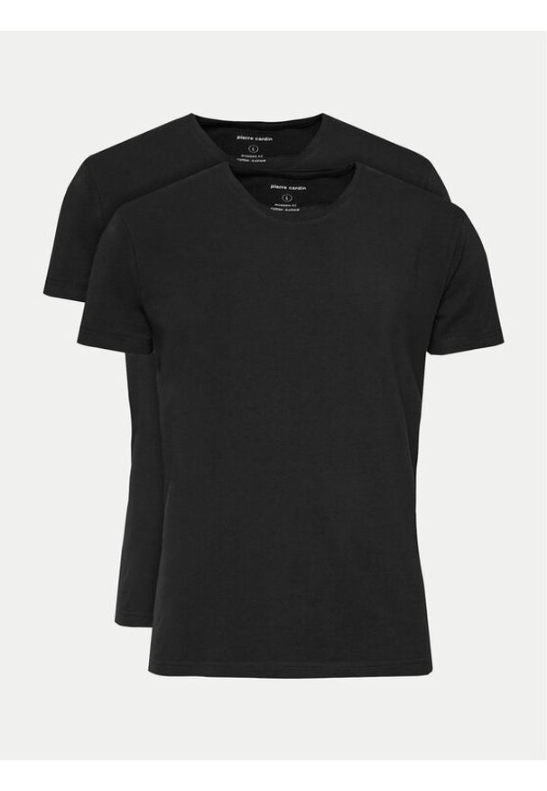 Pierre Cardin Komplet 2 t-shirtów 29990.000.9000 Czarny Modern Fit. Kolor: czarny. Materiał: bawełna