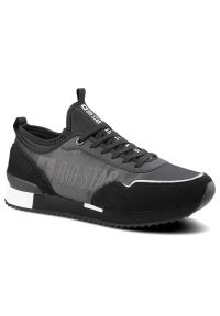 Big-Star - Czarne Sneakersy Big Star Męskie Półbuty Ze Skóry. Kolor: czarny. Materiał: zamsz, materiał, skóra ekologiczna, dresówka. Szerokość cholewki: normalna. Wzór: nadruk
