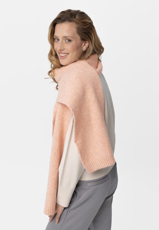 Volcano - Długi szal z wełną H-VELVET. Materiał: wełna. Wzór: prążki. Sezon: zima. Styl: elegancki