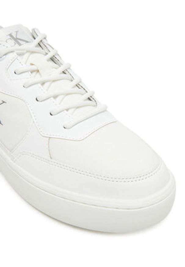 Calvin Klein Jeans Sneakersy Classic Cupsole Tech Ripstop YM0YM01202 Biały. Kolor: biały. Materiał: skóra