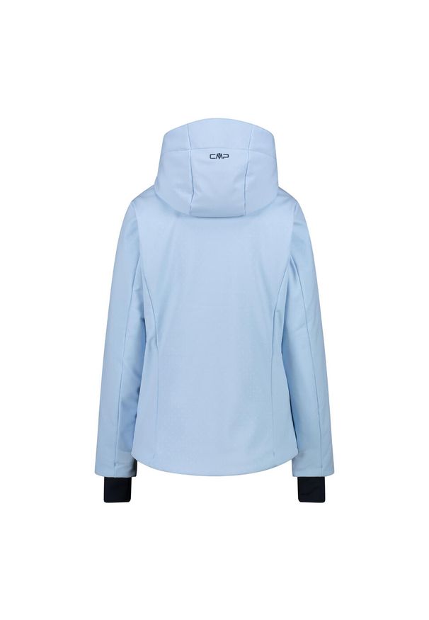 Kurtka damska narciarska CMP 34W3976. Typ kołnierza: kaptur. Kolor: niebieski. Materiał: softshell. Sezon: zima. Sport: narciarstwo