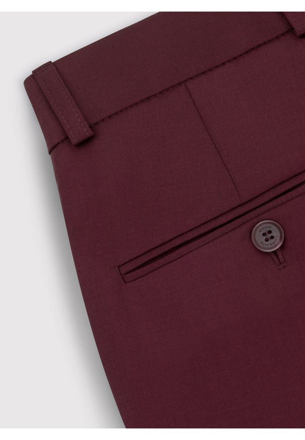 Pako Lorente - PAKO LORENTE – Spodnie garniturowe w kolorze burgundowym. Kolor: czerwony. Materiał: poliester, wełna. Styl: młodzieżowy, elegancki