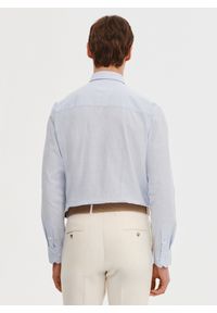 Pako Lorente - PAKO LORENTE – Błękitna koszula z lnu i bawełny. Kolor: czarny, niebieski, biały. Materiał: bawełna, len. Długość rękawa: długi rękaw. Długość: długie. Sezon: wiosna, lato #4