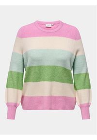 ONLY Carmakoma Sweter New Daria 15306802 Kolorowy Regular Fit. Materiał: wiskoza. Wzór: kolorowy #1