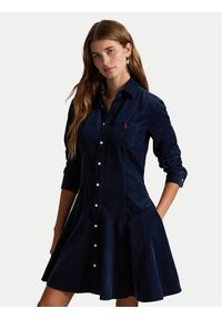 Polo Ralph Lauren Sukienka koszulowa 211972069004 Granatowy Regular Fit. Typ kołnierza: polo. Kolor: niebieski. Materiał: bawełna. Typ sukienki: koszulowe #1