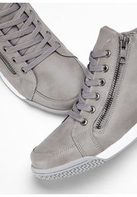 bonprix - Wysokie sneakersy z zamkiem. Okazja: na co dzień. Zapięcie: zamek. Kolor: szary #2