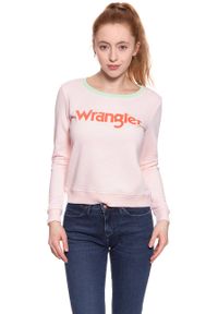 Wrangler - DAMSKI SWETER WRANGLER RETRO KABEL SWT ROSEWATER W602RHYLF. Wzór: nadruk. Styl: retro #8