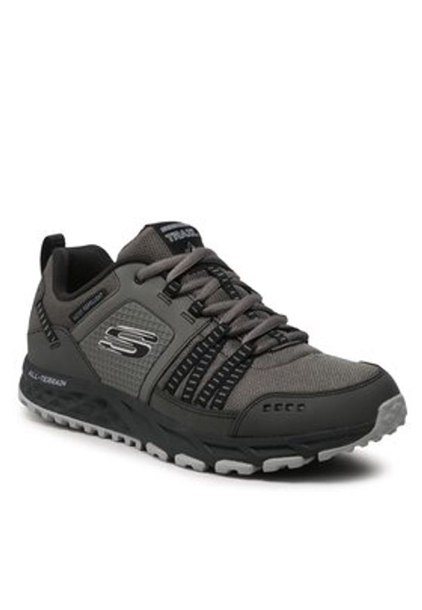 skechers - Skechers Trekkingi Escape Plan 51591/CCBK Szary. Kolor: szary. Materiał: skóra. Sport: turystyka piesza