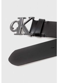 Calvin Klein Jeans pasek skórzany męski kolor czarny. Kolor: czarny. Materiał: skóra #2