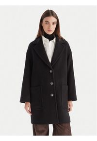 MAX&Co. Płaszcz wełniany 2526016023200 Czarny Regular Fit. Kolor: czarny. Materiał: wełna