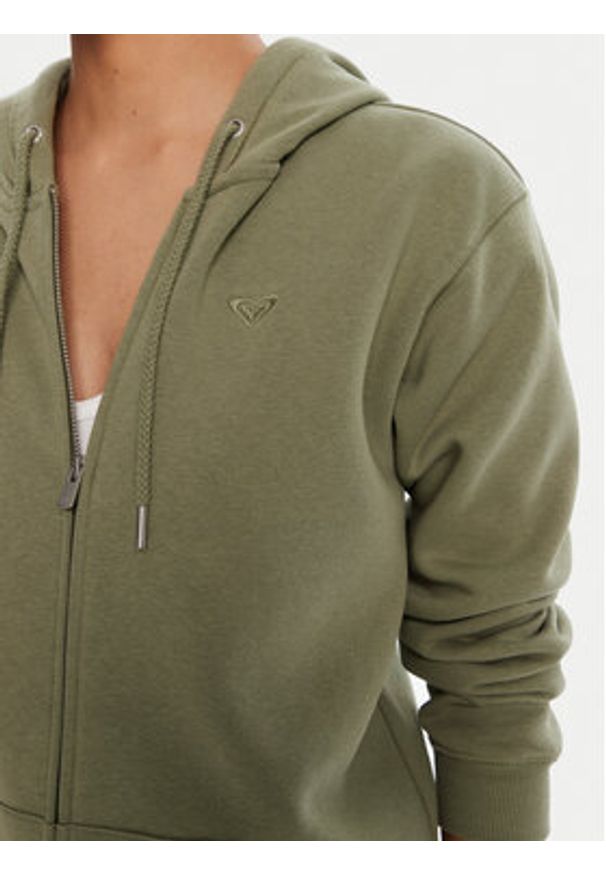 Roxy Bluza Surf Stoked Zipped Brushed ERJFT05022 Zielony Regular Fit. Kolor: zielony. Materiał: bawełna