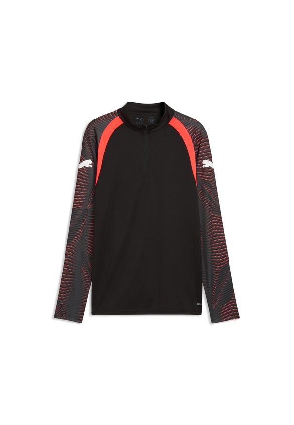Puma - Męska bluza piłkarska individualFINAL z zamkiem 1/4 PUMA. Kolor: czarny, zielony, czerwony, wielokolorowy. Sport: piłka nożna