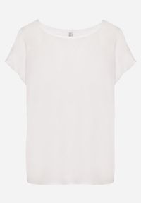 Born2be - Biała Bluzka z Wiskozy o Kroju Oversize Liruvia. Okazja: na co dzień. Kolor: biały. Materiał: wiskoza. Styl: casual #7