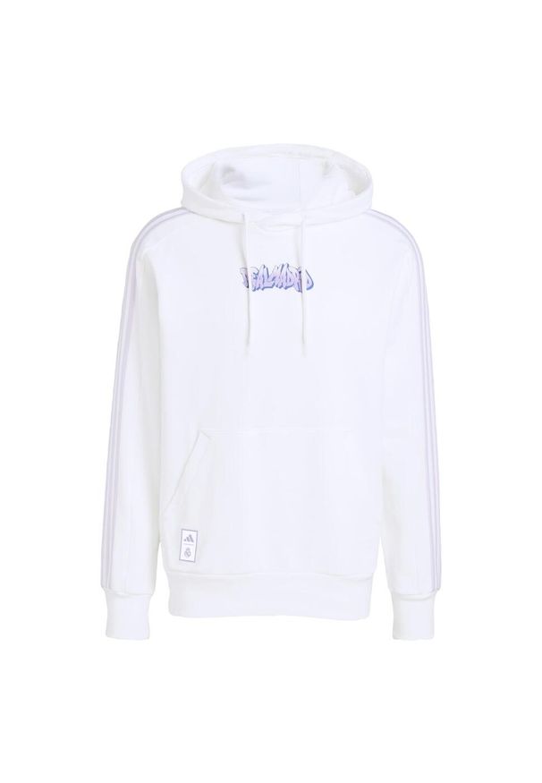 Adidas - Bluza z kapturem Real Madrid. Typ kołnierza: kaptur. Kolor: biały. Sport: piłka nożna