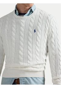Polo Ralph Lauren Sweter 710775885033 Biały Regular Fit. Typ kołnierza: polo. Kolor: biały. Materiał: bawełna #2