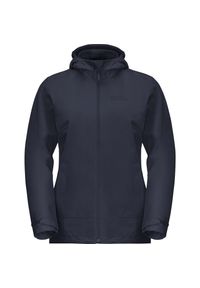 Kurtka uniwersalna damska Jack Wolfskin 11156211010. Typ kołnierza: kaptur. Kolor: czarny, niebieski, wielokolorowy