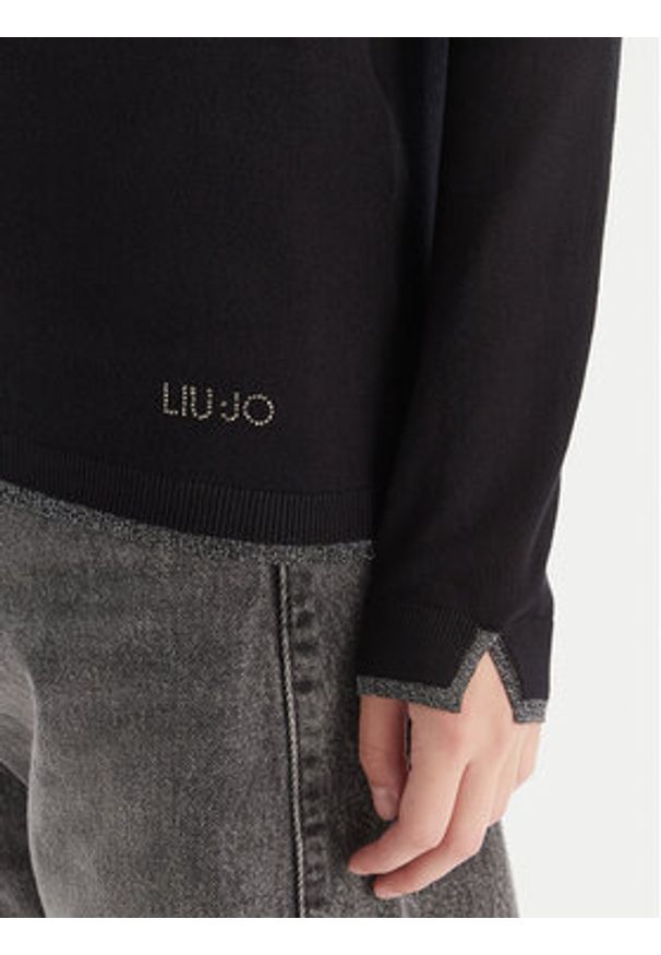 Liu Jo Golf MF5229 MS49I Czarny Regular Fit. Typ kołnierza: golf. Kolor: czarny. Materiał: wiskoza