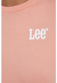 Lee t-shirt bawełniany kolor pomarańczowy. Kolor: pomarańczowy. Materiał: bawełna. Długość rękawa: krótki rękaw. Długość: krótkie #2