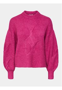 YAS Sweter 26031213 Różowy Regular Fit. Kolor: różowy. Materiał: syntetyk #6