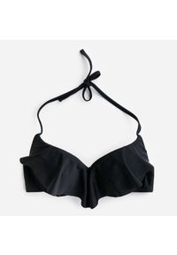 Reserved - Góra od bikini z falbanką - Czarny. Kolor: czarny #1