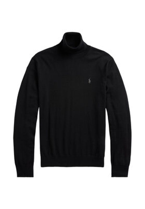 Polo Ralph Lauren Golf 710946145002 Czarny Regular Fit. Typ kołnierza: polo, golf. Kolor: czarny. Materiał: wełna
