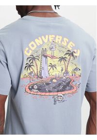 Converse T-Shirt Skeleton Party 10027726-A03 Błękitny Regular Fit. Kolor: niebieski. Materiał: bawełna #3