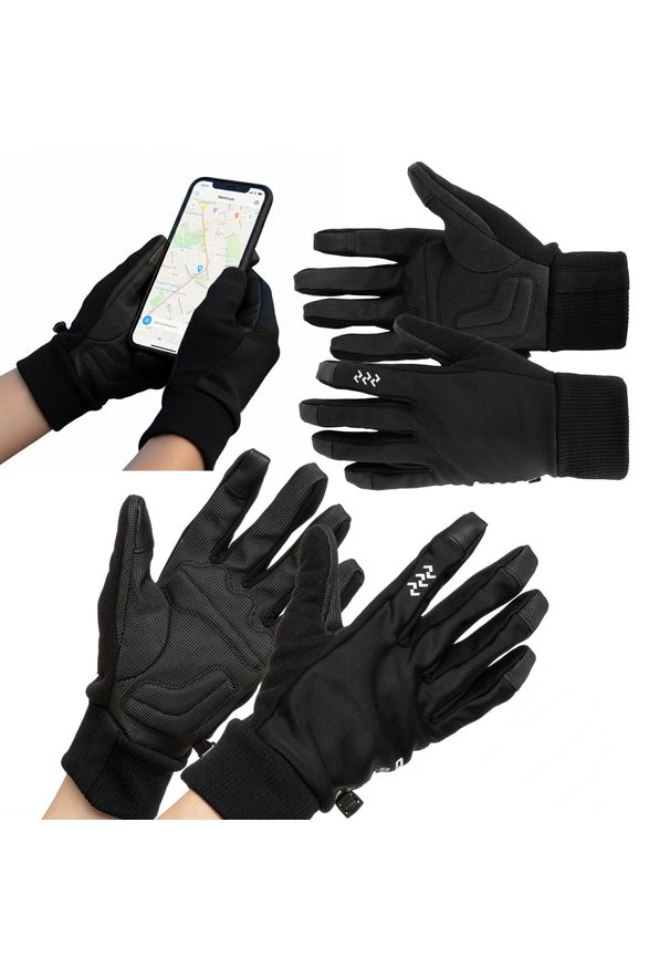 Rękawiczki rowerowe ATTABO LOREEF GLOVES windproof ocieplane. Kolor: czarny. Sport: kolarstwo