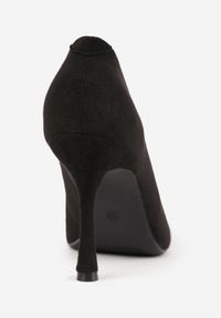 Renee - Czarne Eleganckie Szpilki z Cyrkoniowym Sercem Evabellea. Kolor: czarny. Wzór: aplikacja. Obcas: na szpilce. Styl: elegancki #9