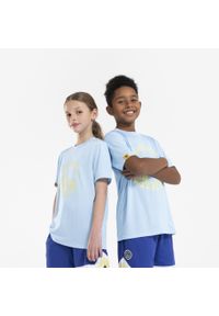TARMAK - Koszulka do gry w koszykówkę dla dzieci Tarmak NBA TS 900 Warriors. Kolor: wielokolorowy, niebieski. Materiał: materiał, poliester. Sport: koszykówka