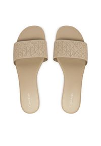 Calvin Klein Klapki Org Flat Sndl One Bar Lth Aop HW0HW02857 Beżowy. Kolor: beżowy. Materiał: skóra #3