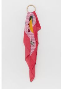 Liu Jo chusta damska wzorzysta. Kolor: różowy. Materiał: materiał, tkanina