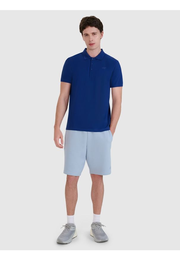 4f - 4F Koszulka polo regular męska - granatowa XXL. Okazja: na co dzień. Typ kołnierza: polo. Kolor: niebieski. Materiał: bawełna, dzianina, jersey. Wzór: gładki, ze splotem. Styl: klasyczny, casual, sportowy