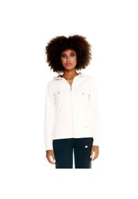 LEONE 1947 APPAREL - Damska bluza Leone z kapturem Basic zapinanym na zamek na całej długości. Typ kołnierza: kaptur. Kolor: biały. Materiał: tkanina. Sport: fitness