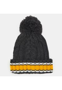 Sinsay - Zimowa czapka z pomponem - Szary. Kolor: szary. Sezon: zima #1