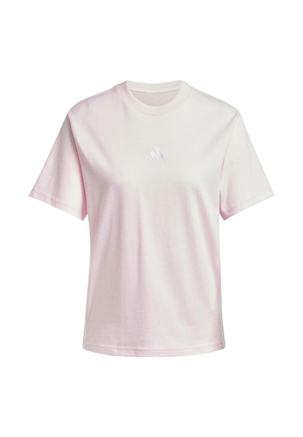 Adidas - Koszulka Essentials 3-Stripes Cotton. Kolor: biały, różowy, wielokolorowy. Materiał: bawełna. Sport: fitness