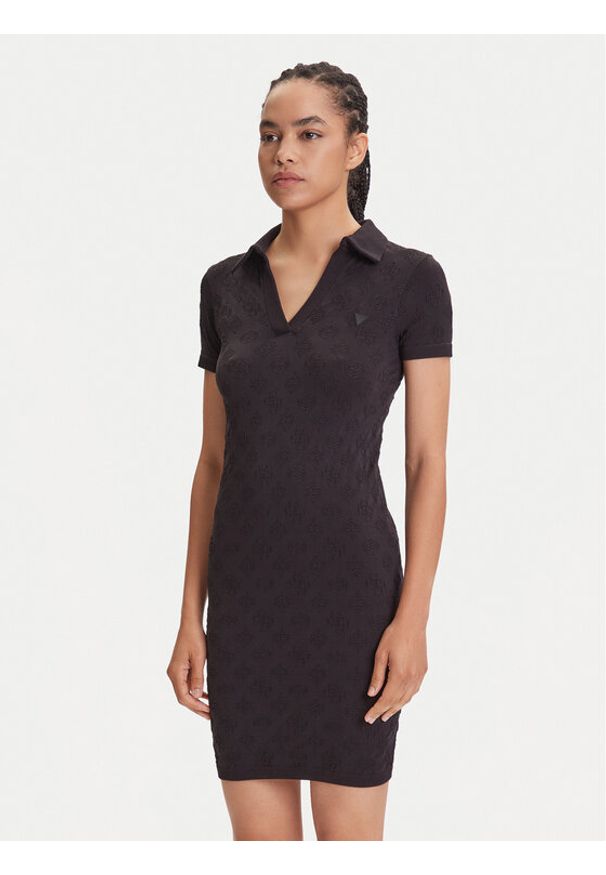 Guess Sukienka codzienna V5YK05 Z3OA0 Czarny Regular Fit. Okazja: na co dzień. Kolor: czarny. Materiał: syntetyk. Typ sukienki: proste. Styl: casual